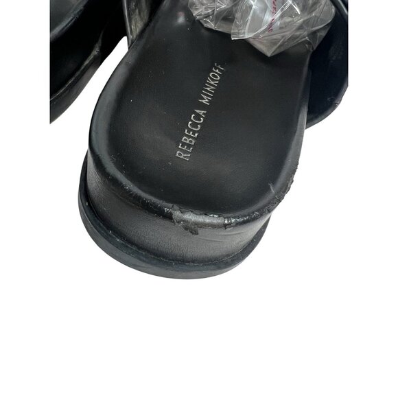 Rebecca Minkoff Women's Vachel Slides US 7,5 M Black Leather Sandals - Picture 8 of 12